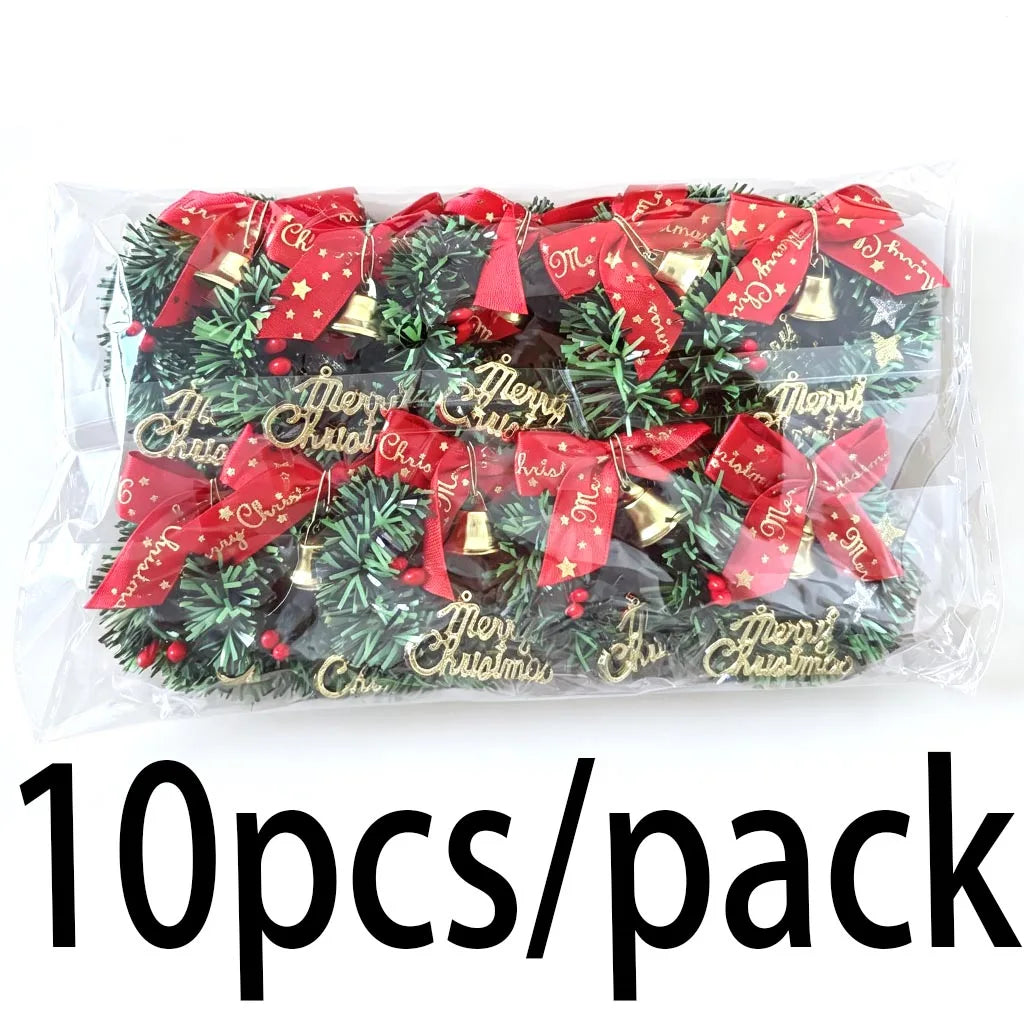 Mini Christmas Grass Wreaths 6cm, 10-Pack – DIY Ornaments