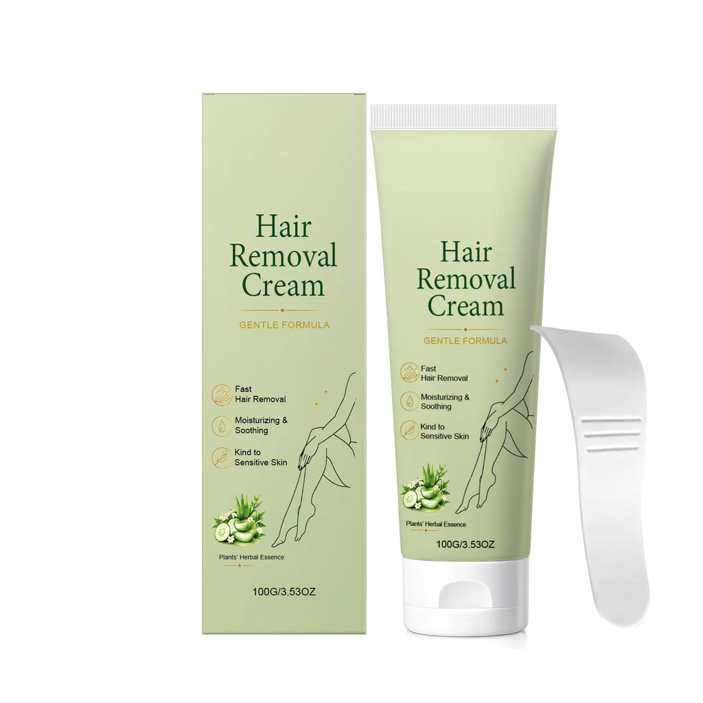 Herbal Depilatory Cream – Legs, Arms & Underarms + Scraper