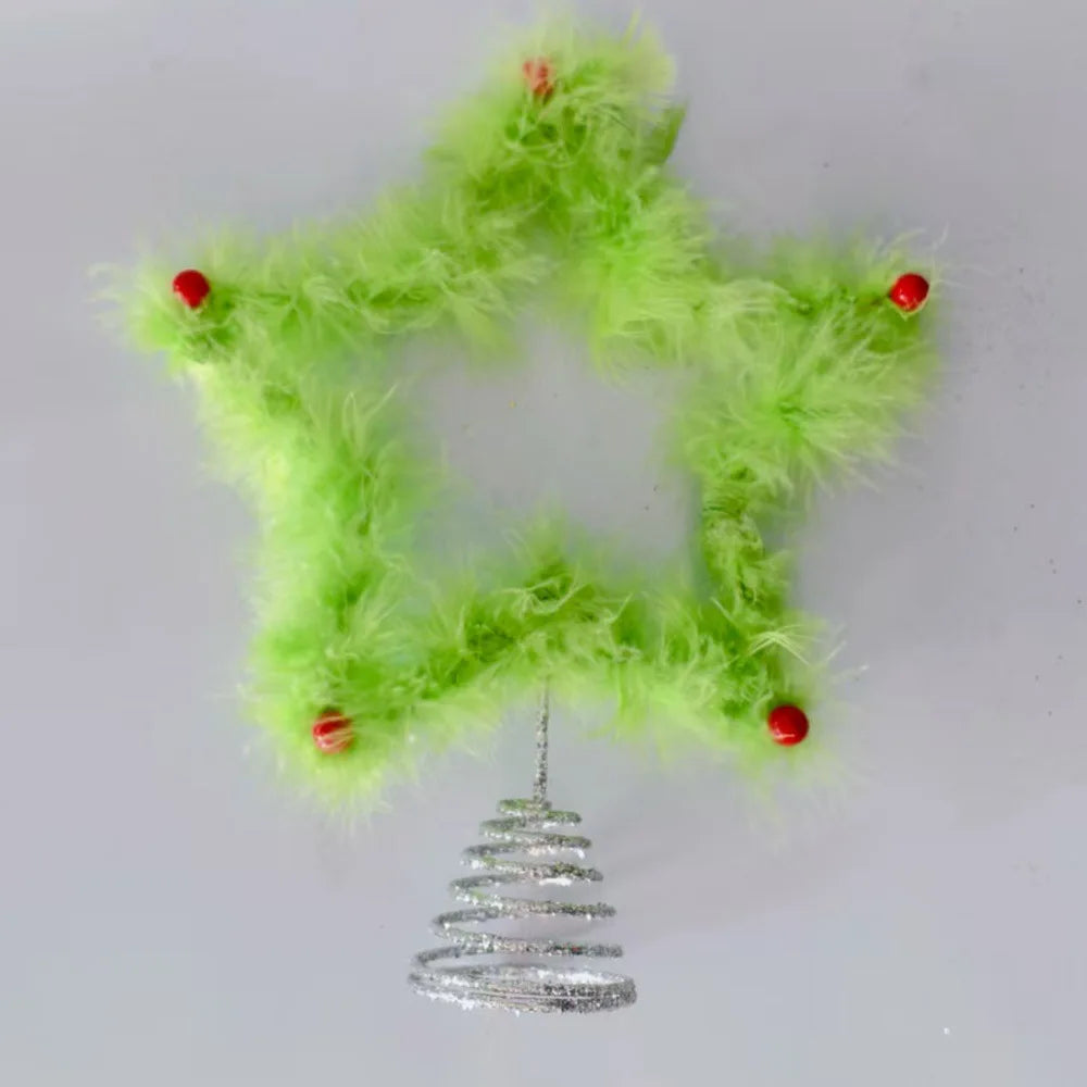 Christmas Tree Top Star Ornament – Iron & Plush Xmas Topper