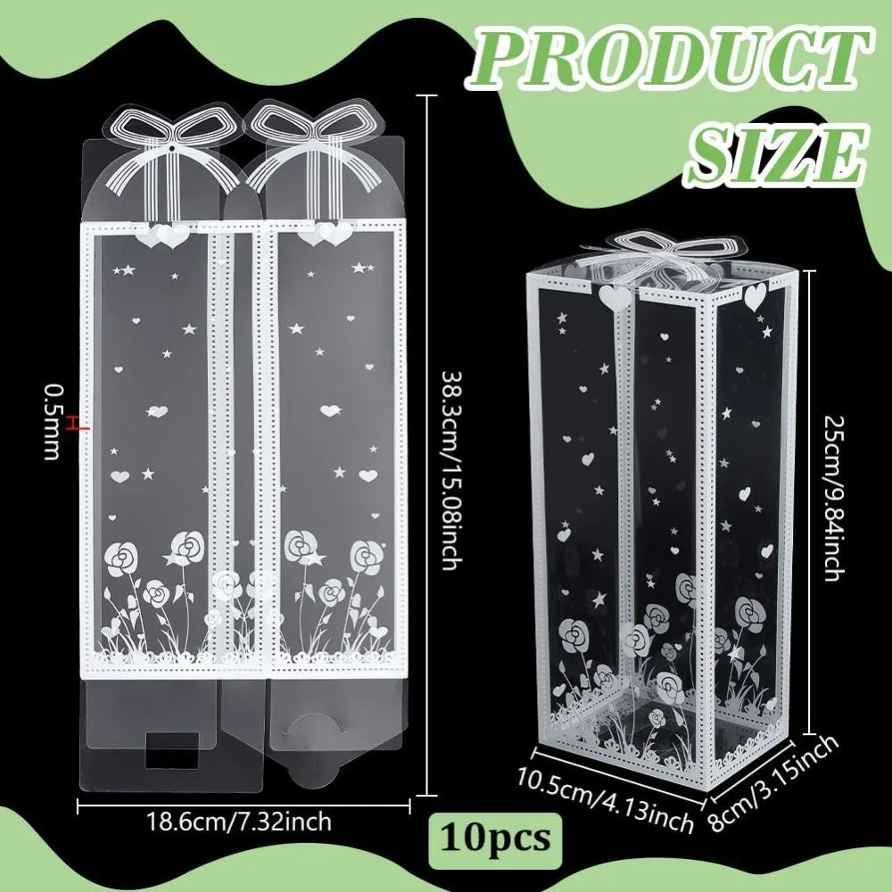10-Pack Clear PVC Gift Boxes with Bowknot | Wedding & Party