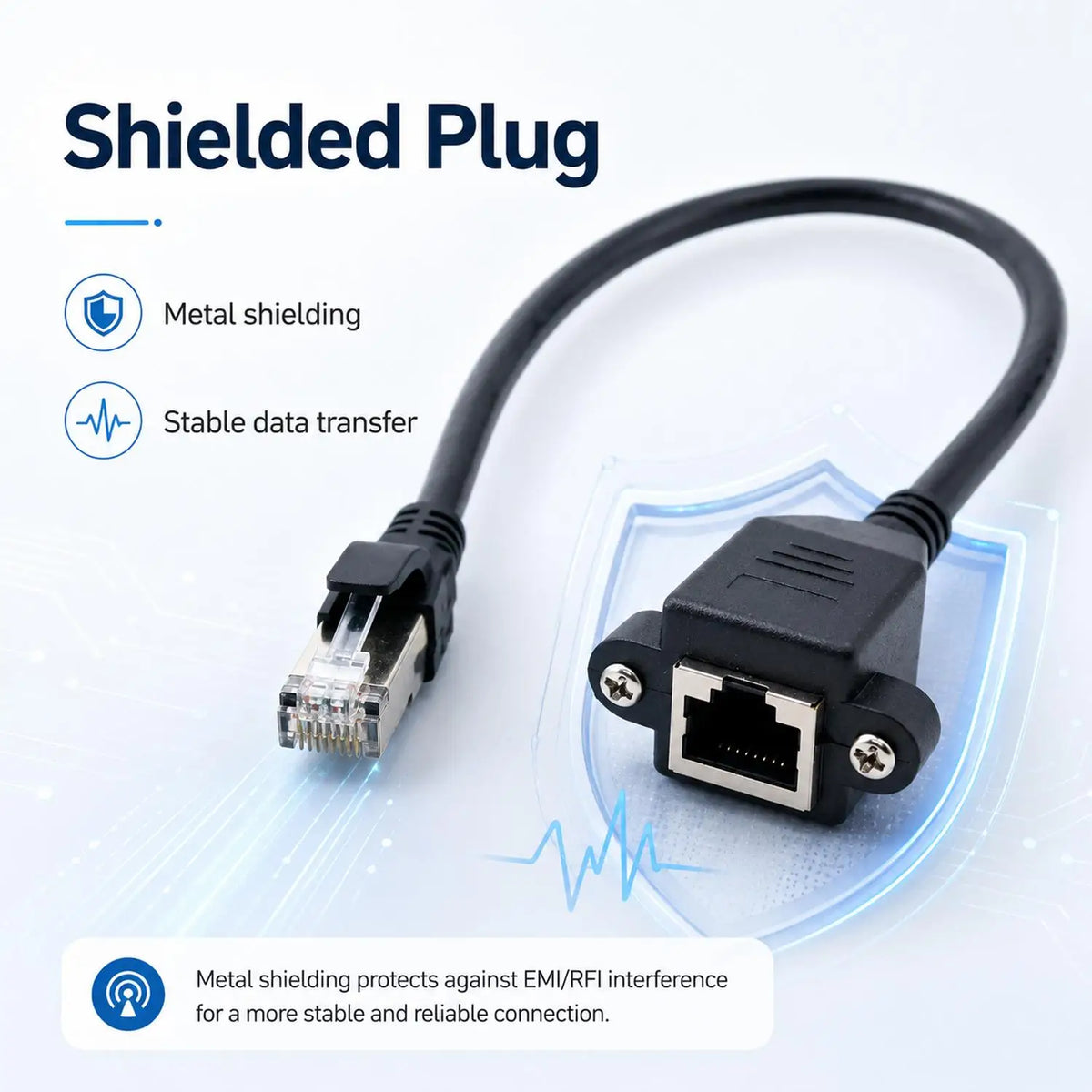 Shielded RJ45 Cat5e Cat6e Ethernet Extension Cable Male Female