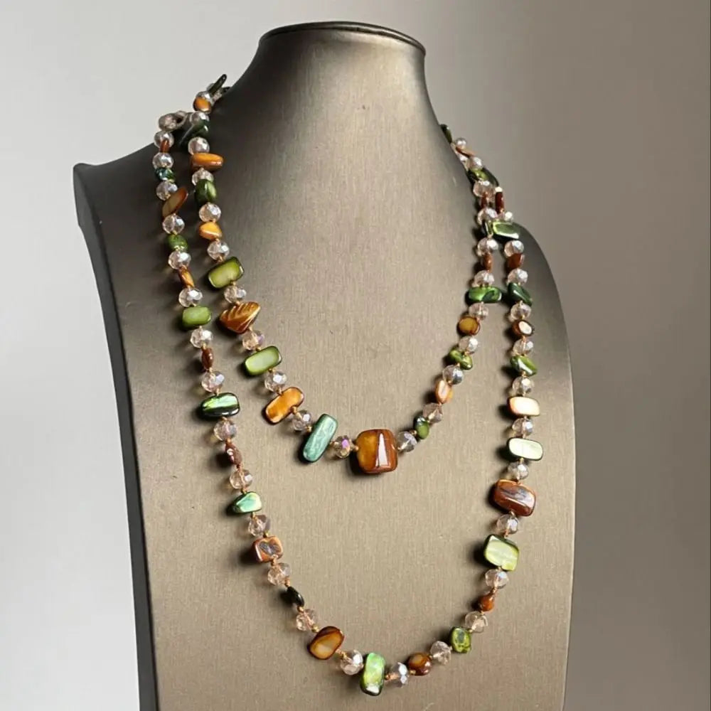 Bohemian Shell Beaded Double Layer Vintage Long Necklace