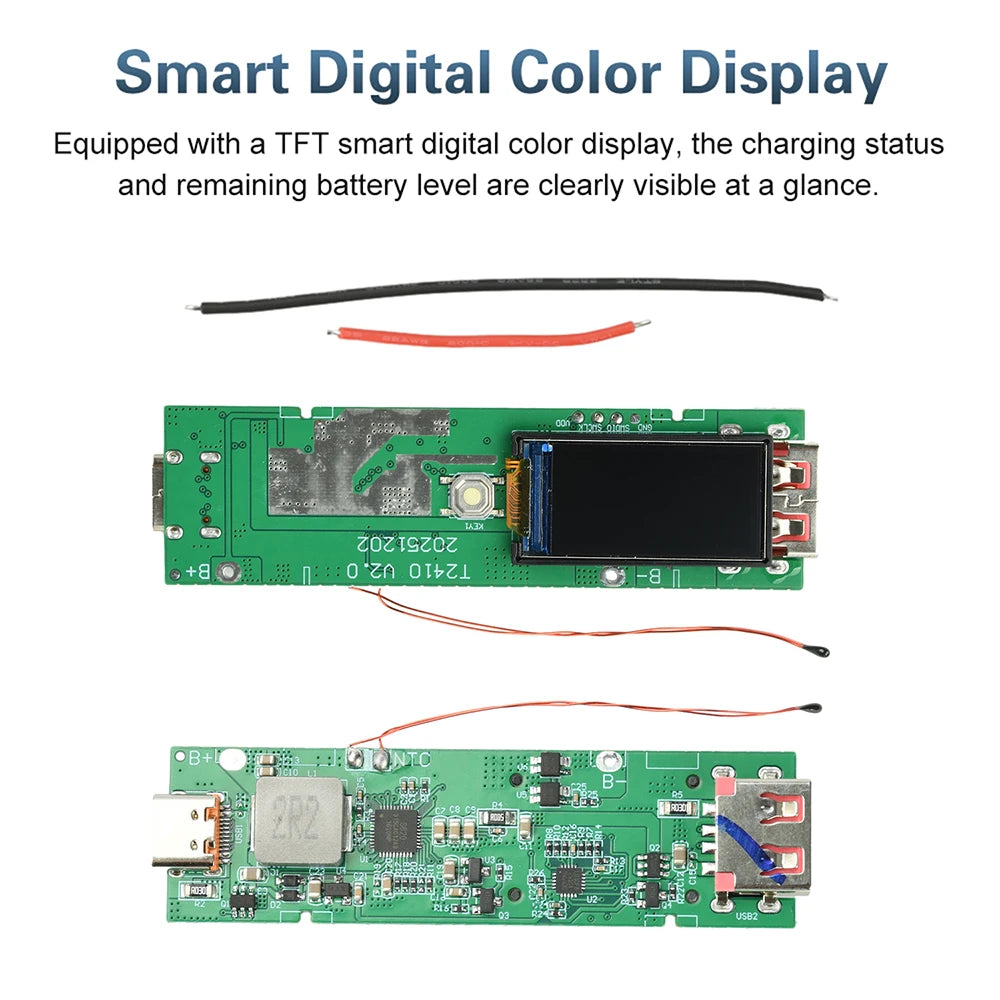 22.5W Fast-Charging DIY Power Bank Kit | TFT Display Module
