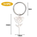 Rose Shape SIM Card Eject Pin Keychain | Stainless Steel