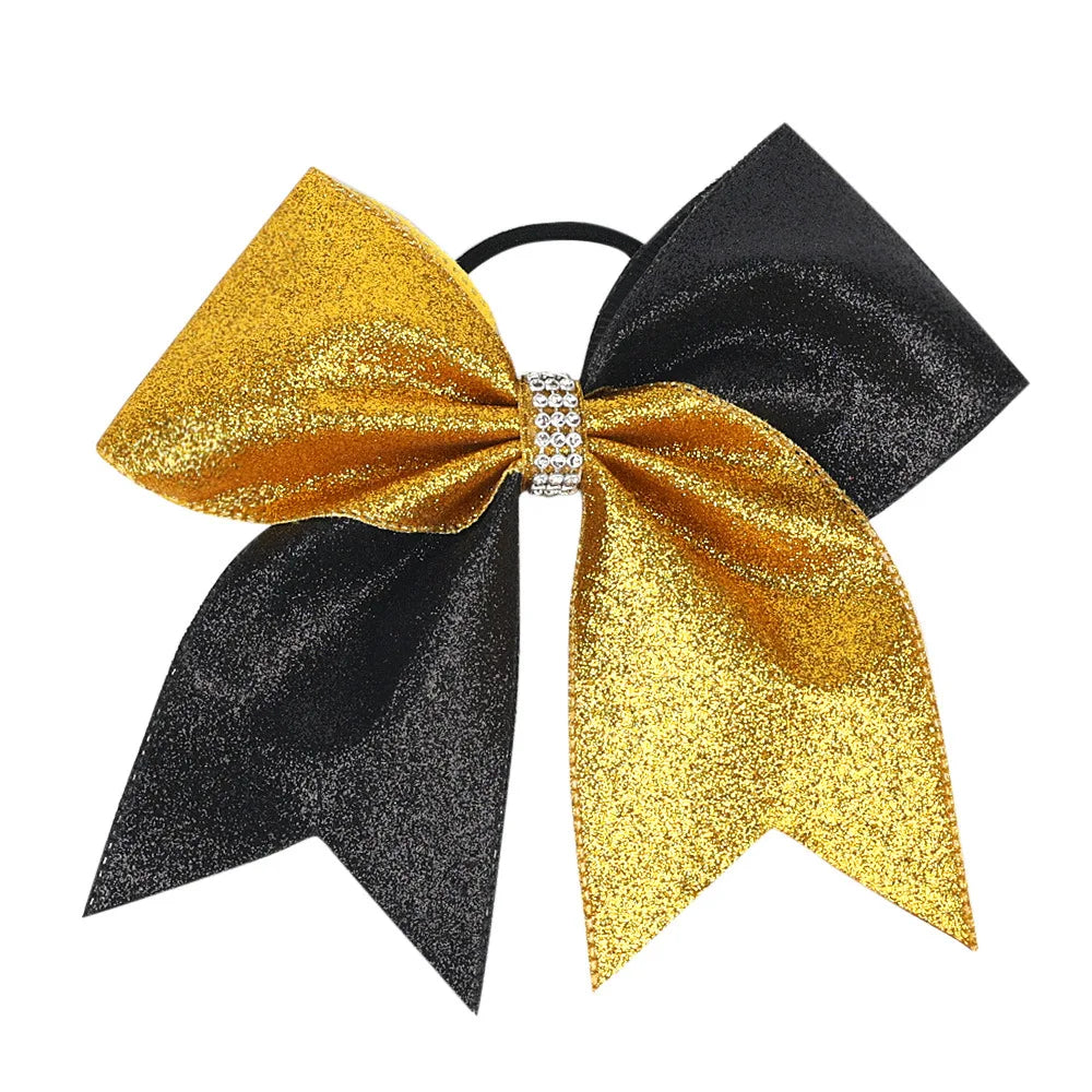 12-Pack Glitter Grosgrain Cheerleading Hair Bows for Girls