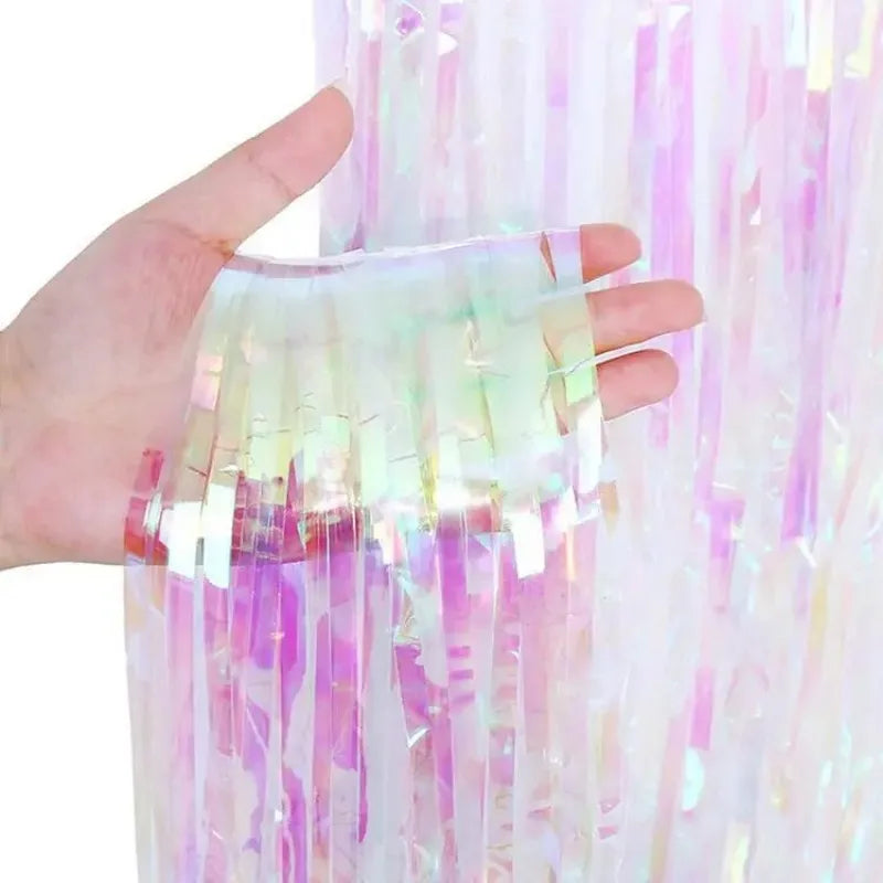 Candy-Color Rainbow Rain Curtain | Birthday Party Photo Backdrop