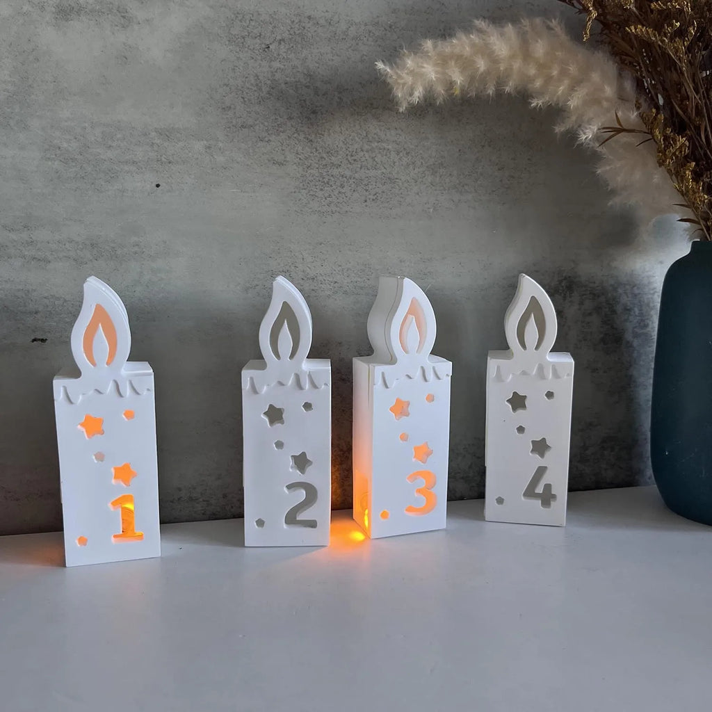 1-2-3-4 Advent Number Candle Silicone Mold – DIY Plaster & Wax