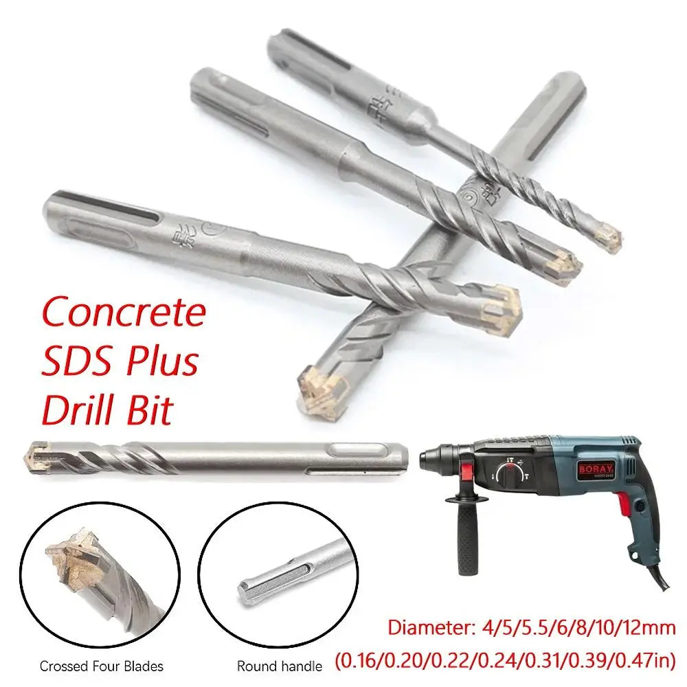 SDS Plus Cross Tip Masonry Drill Bit | 4 Cutter 4–12mm
