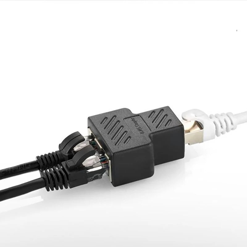 2-Pack RJ45 Ethernet 3-Way Shielded Splitter Adapter | Gigabit