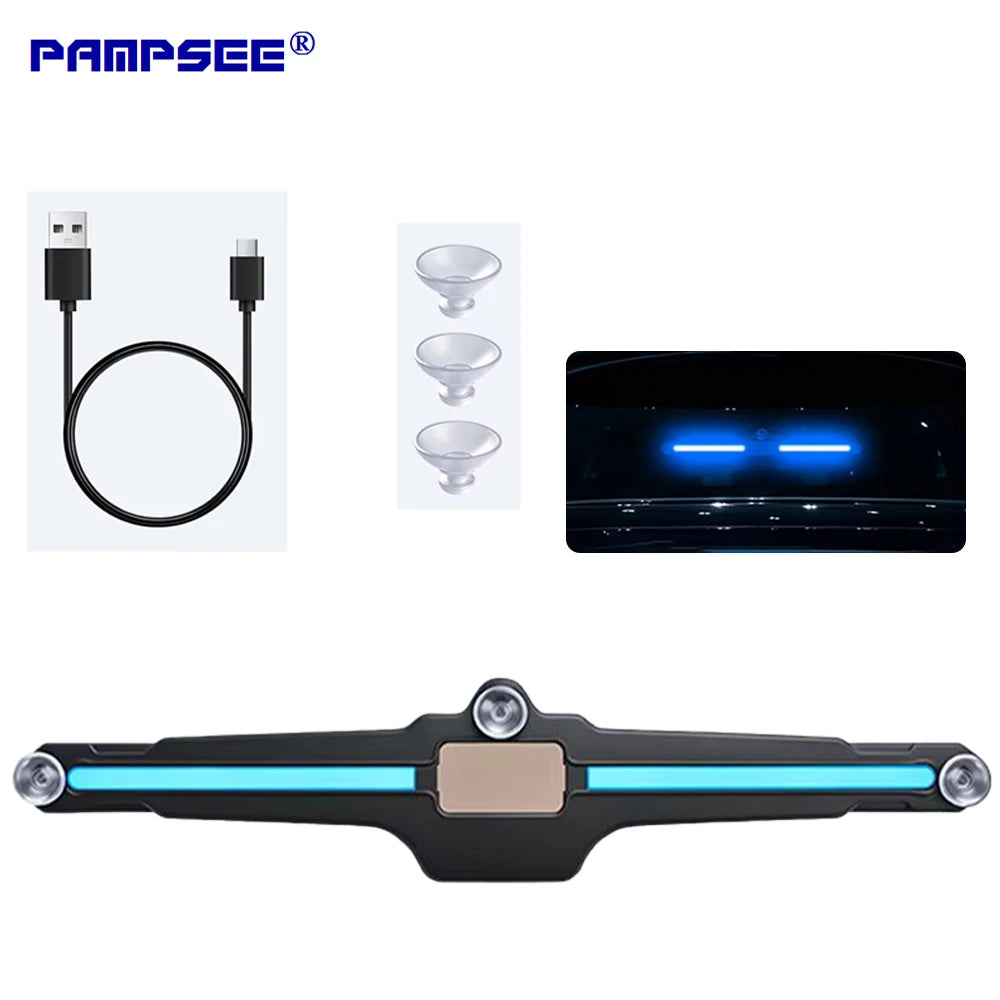 Solar LED Car Warning Light – Ice Blue Ambient Strip IP68