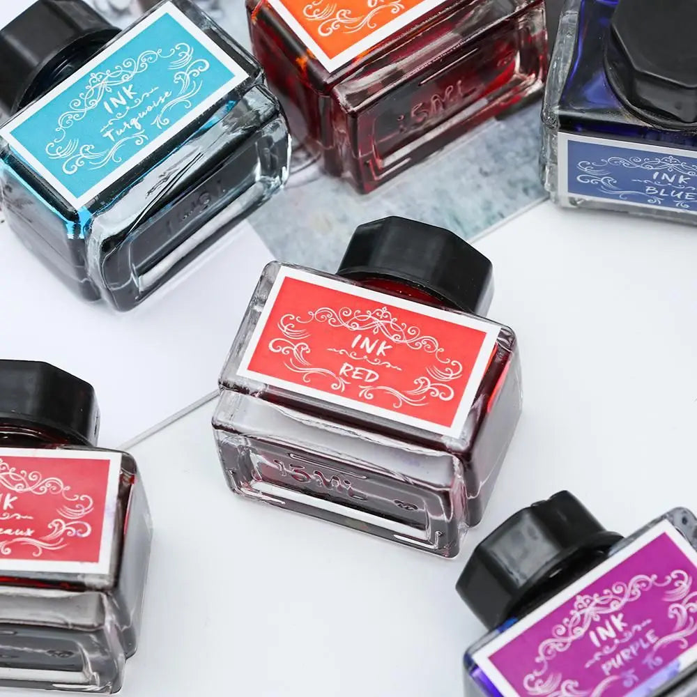 Carbon-Free Fountain Pen Ink 15ml – 10 Vibrant Colors