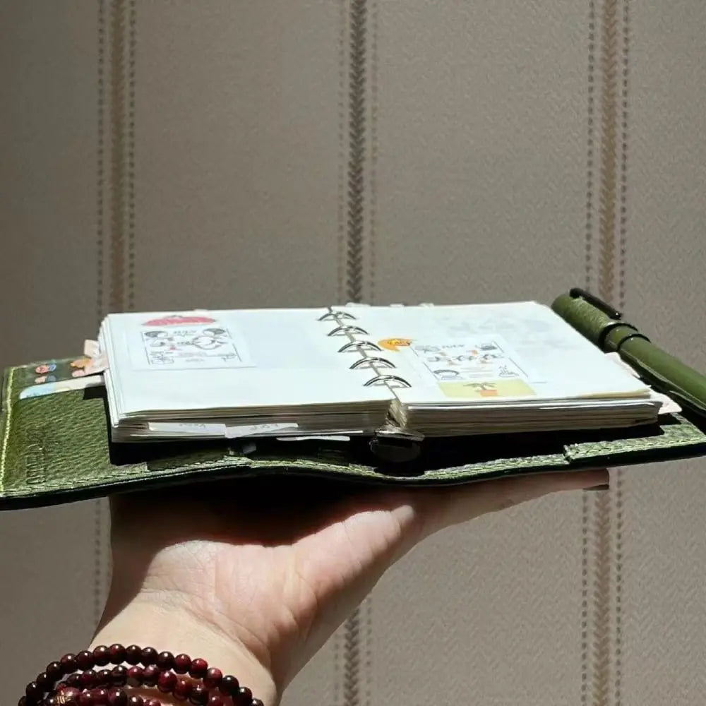 M5 Olive Green Leather Pocket Notebook – Ring Binder Journal