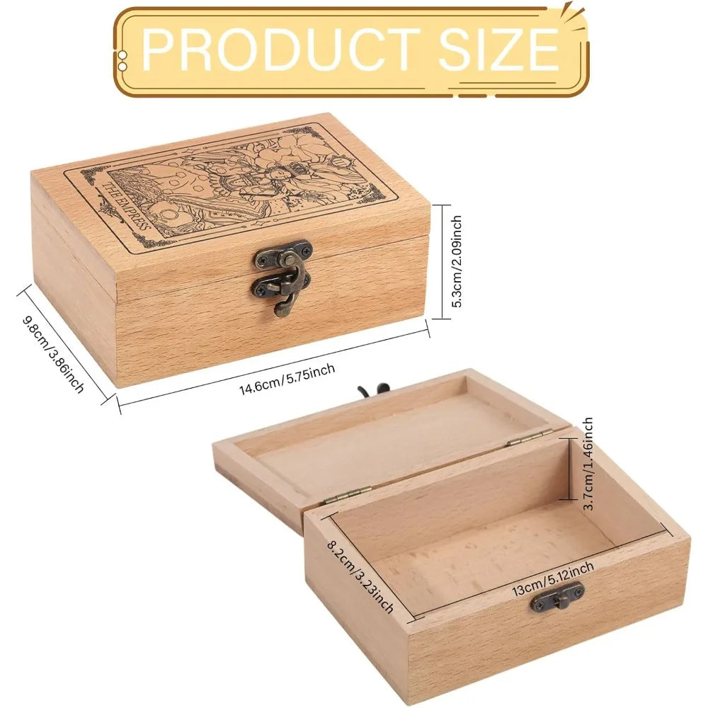 The Empress Engraved Beech Wood Tarot & Jewelry Storage Box