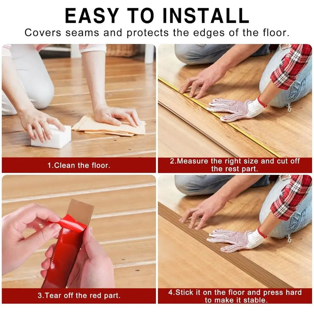 Self-Adhesive PVC Floor Transition Strip – Wood Grain Trim