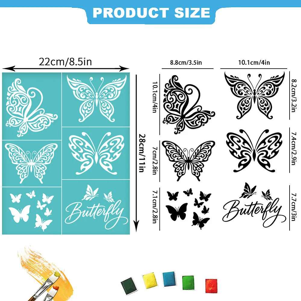 Butterfly Silk Screen Stencil – Self-Adhesive 2-Pack | DIY Craft