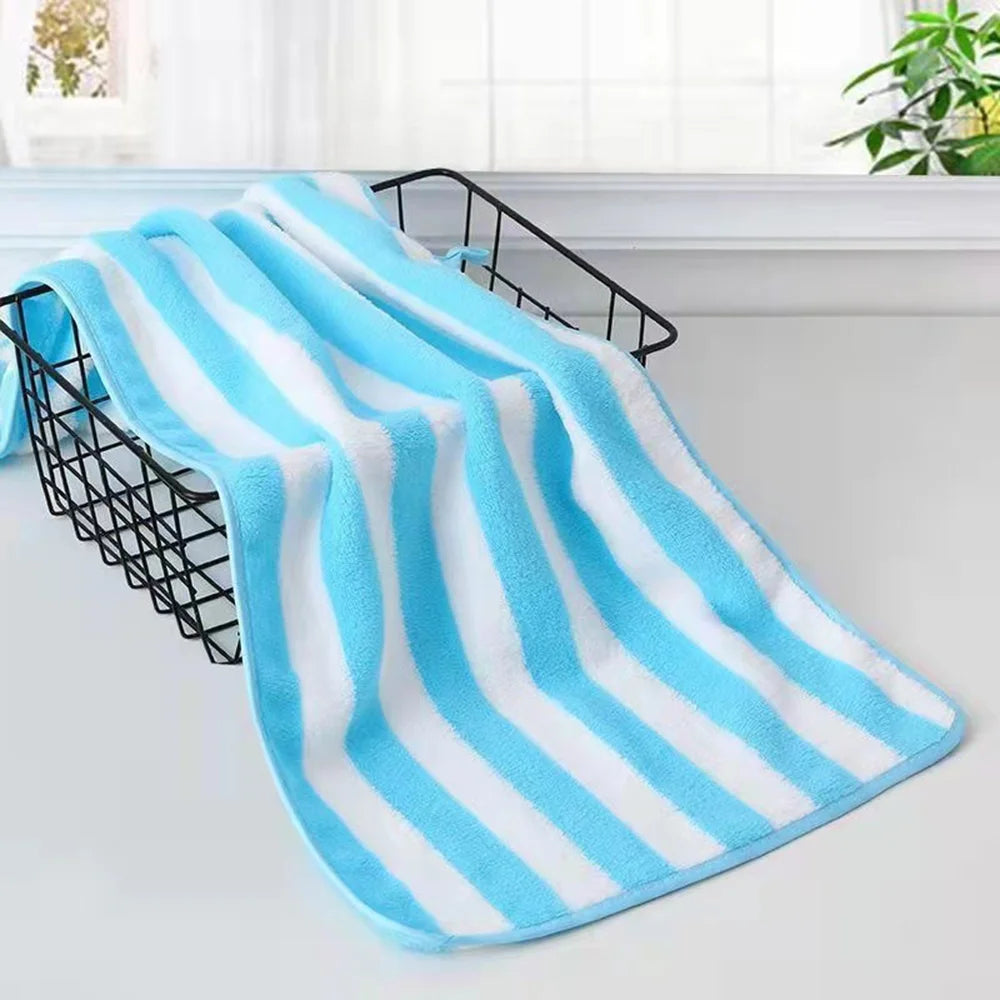 Striped Microfiber Hand & Bath Towel – Soft Quick-Dry 35×75cm