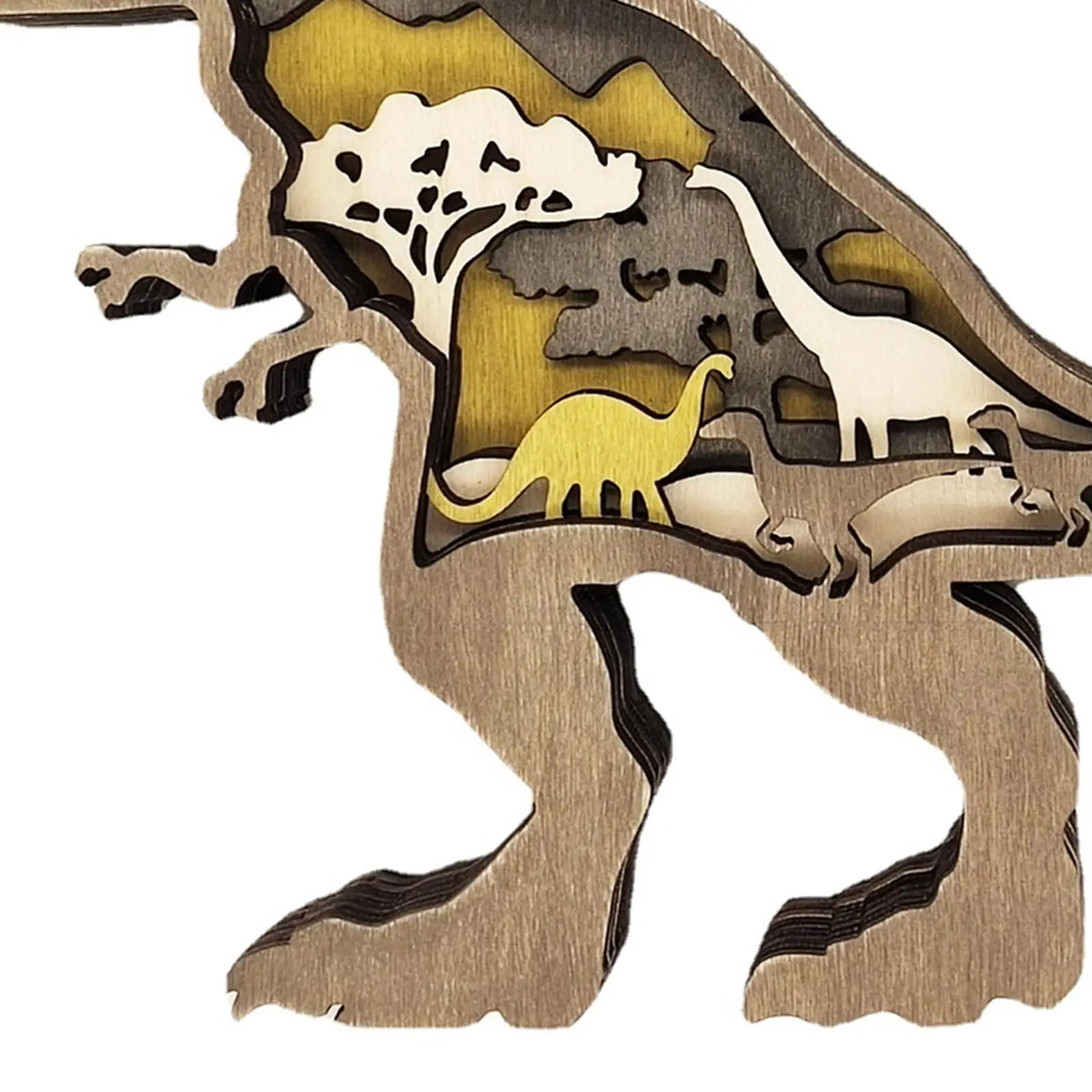 Wooden Dinosaur 3D Optical Illusion Night Light Table Lamp