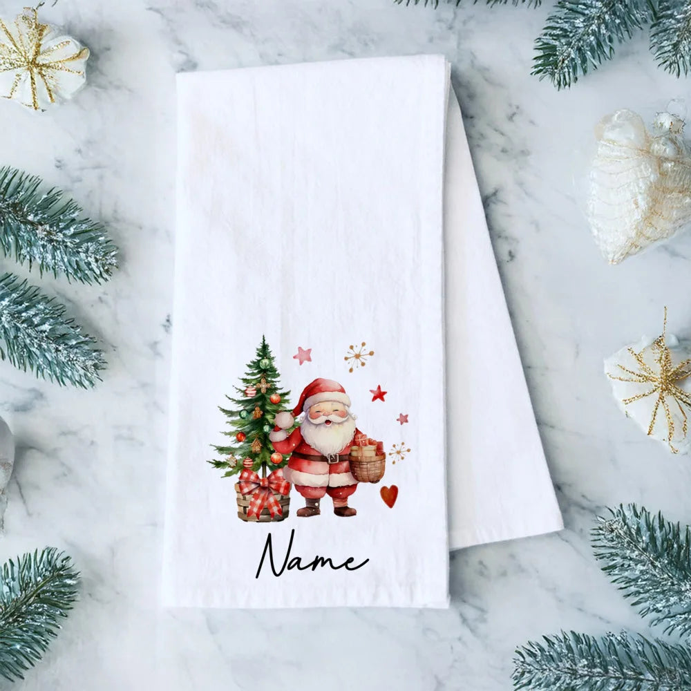 Personalized Christmas Tea Towel – Custom Holiday Kitchen Gift