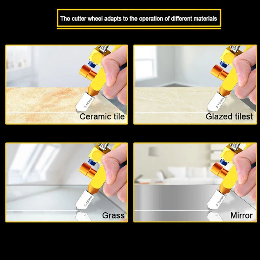 2-in-1 Glass & Ceramic Tile Cutter | Manual Diamond Roller