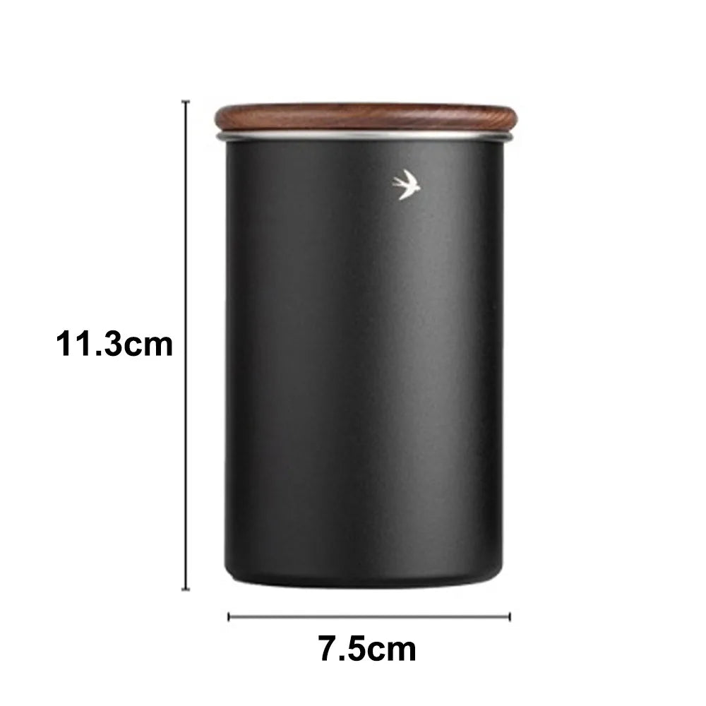 Stainless Steel Matcha Jar with Wood Lid – 380ml & 560ml