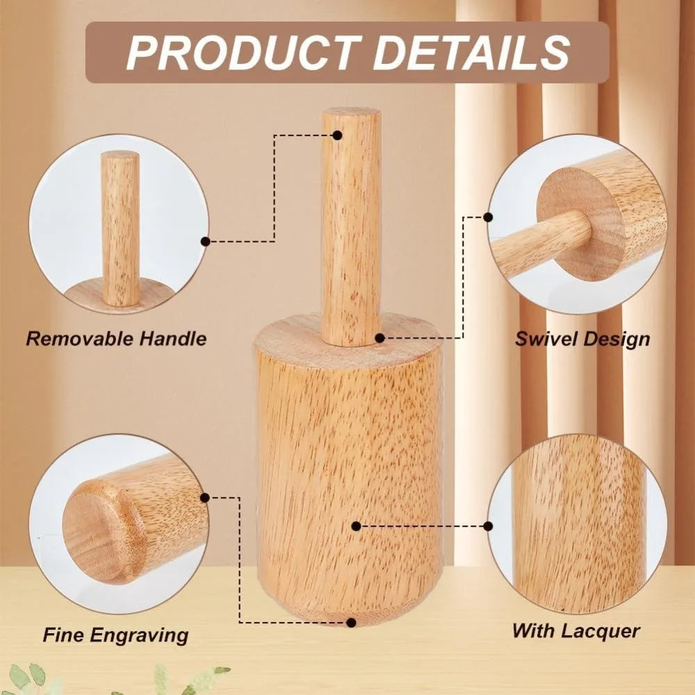 Wooden Pottery Mold Set – Clay Cup & Mug Matrix with Handle