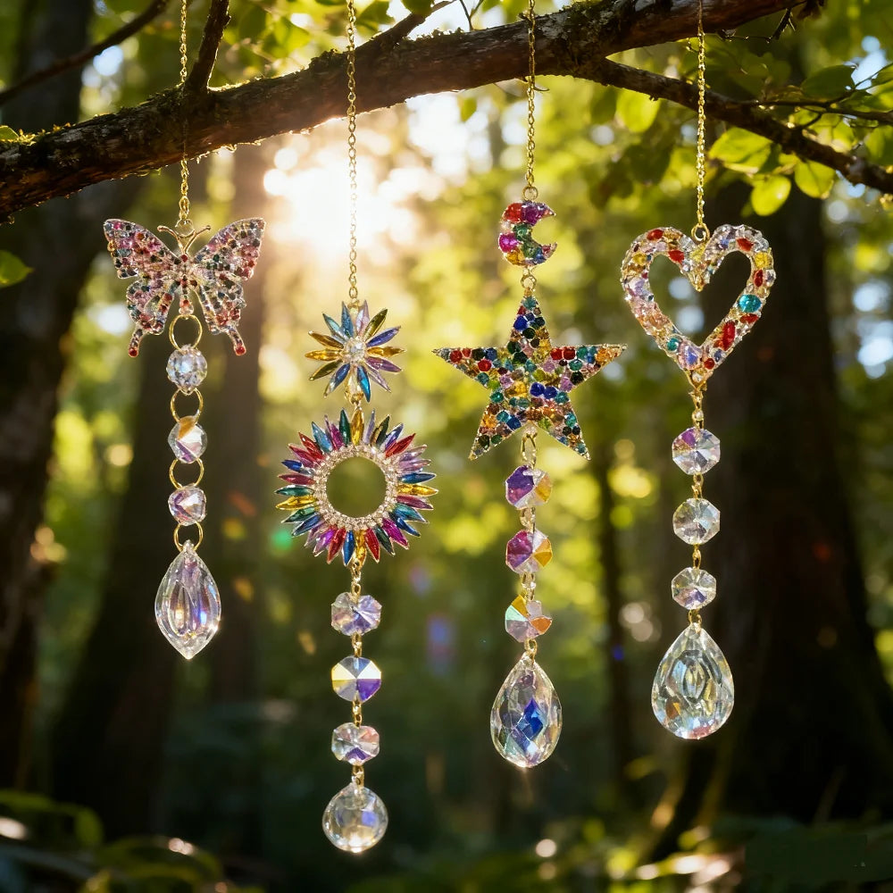 K9 Crystal Sun Catcher Pendant | Rainbow Prism Garden Decor
