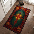 Luxury Red Gold Cross Prayer Rug – Religious Worship Carpet