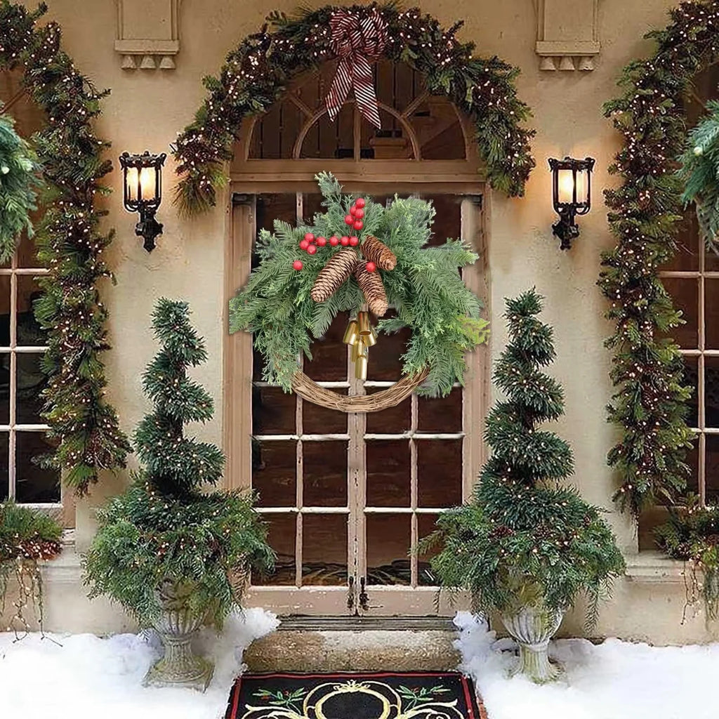 Boho Christmas Wreath – Handcrafted Holiday Door Decoration