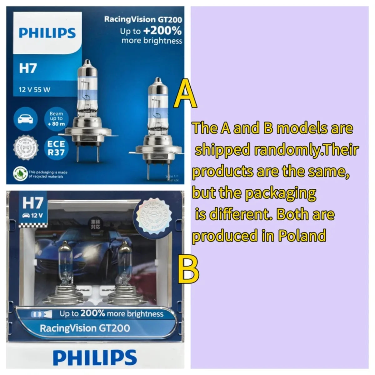 Philips H7 H4 12V 55W Halogen Headlight Bulbs – Up to 200% Brighter