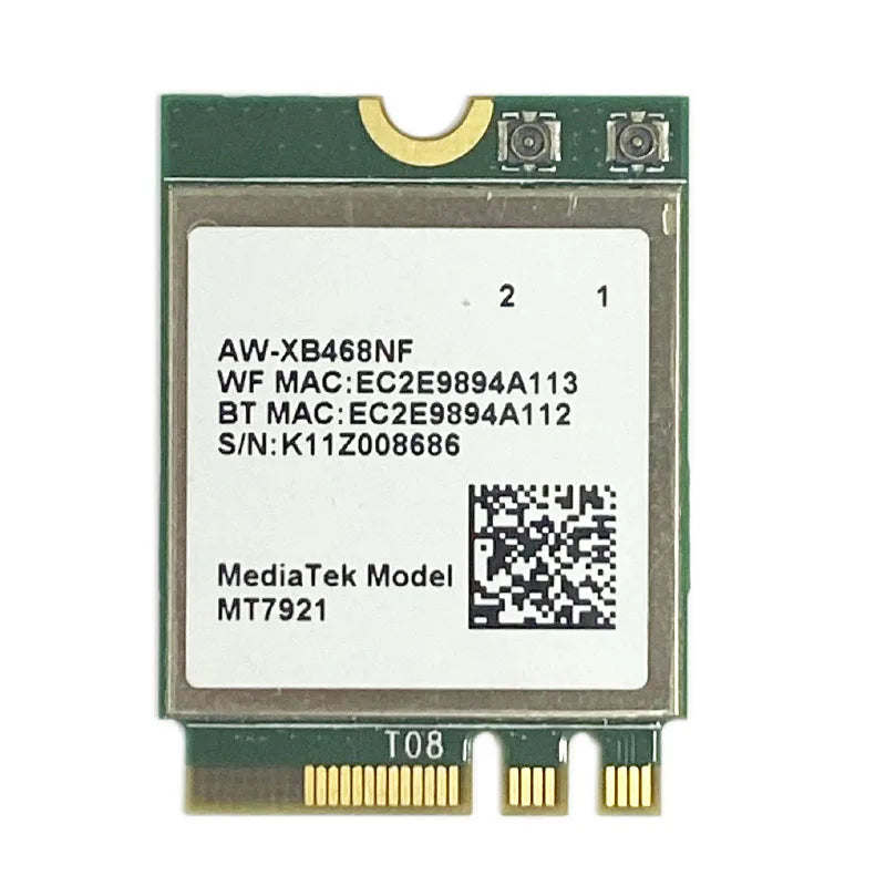 Wi-Fi 6 MT7921 M.2 NGFF Network Card – Dual-Band + BT 5.2