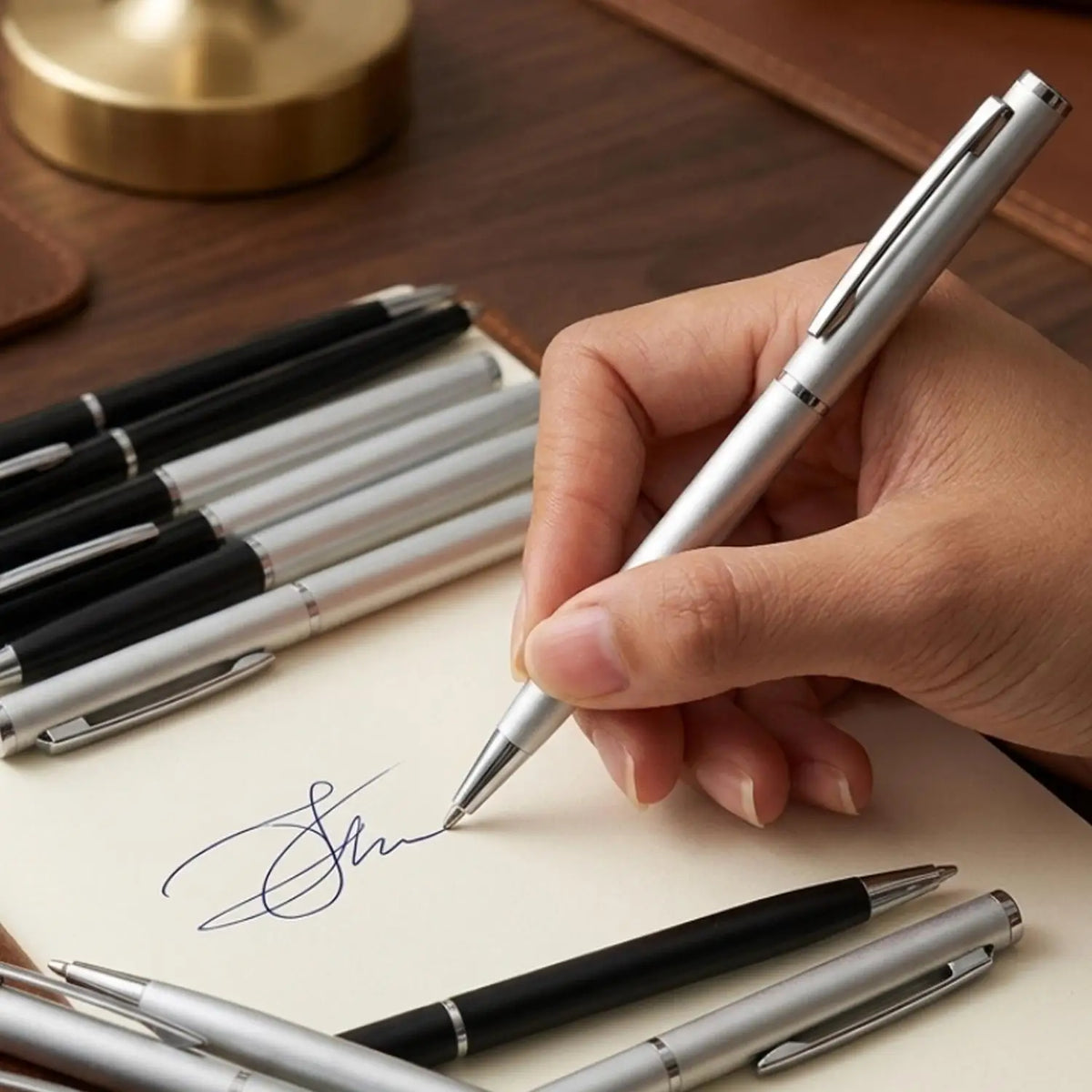 5-Pack Rotatable Metal Ballpoint Pens | Office & Gift Set
