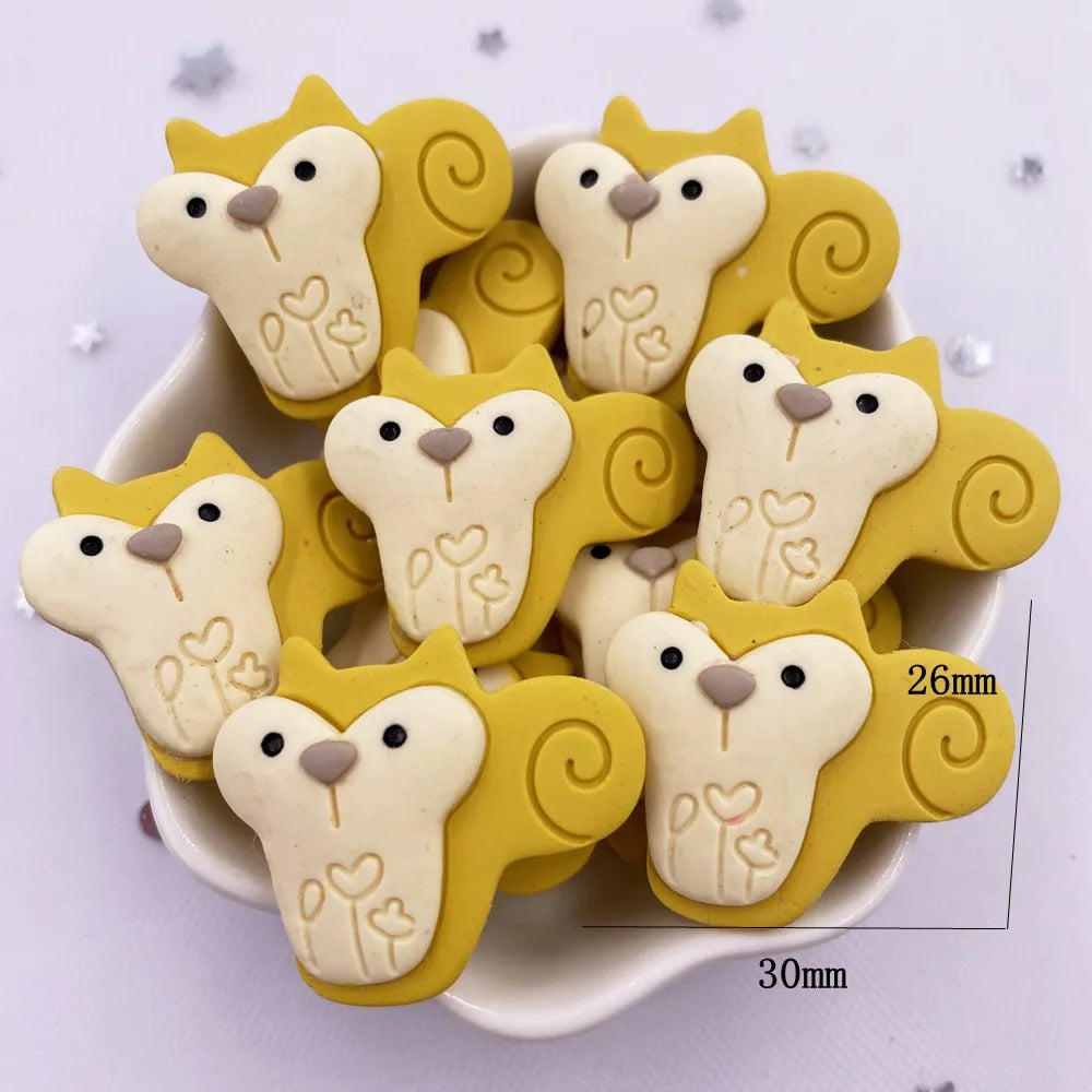 Kawaii Resin Flatback Figurines 10PCS – Rabbit Fox Bear Owl DIY