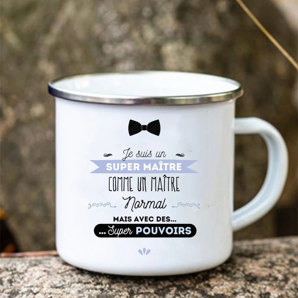 Thank You Super Teacher Enamel Mug | Unique Teacher Gift
