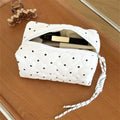 Quilted Polka Dot Makeup Bag – Ultralight Travel Cosmetic Bag