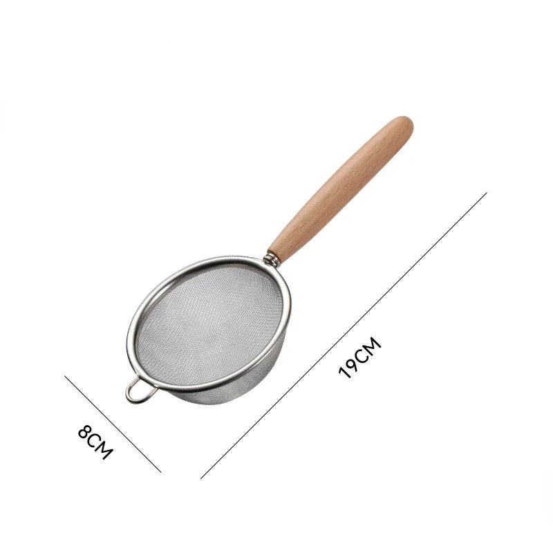 Stainless Steel Fine Mesh Strainer with Wooden Handle