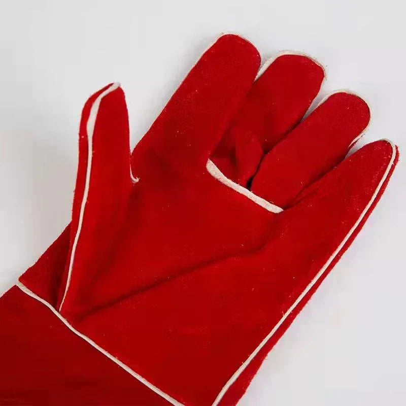 Leather Forge Welding Gloves – Heat Resistant BBQ & Grill Mitts