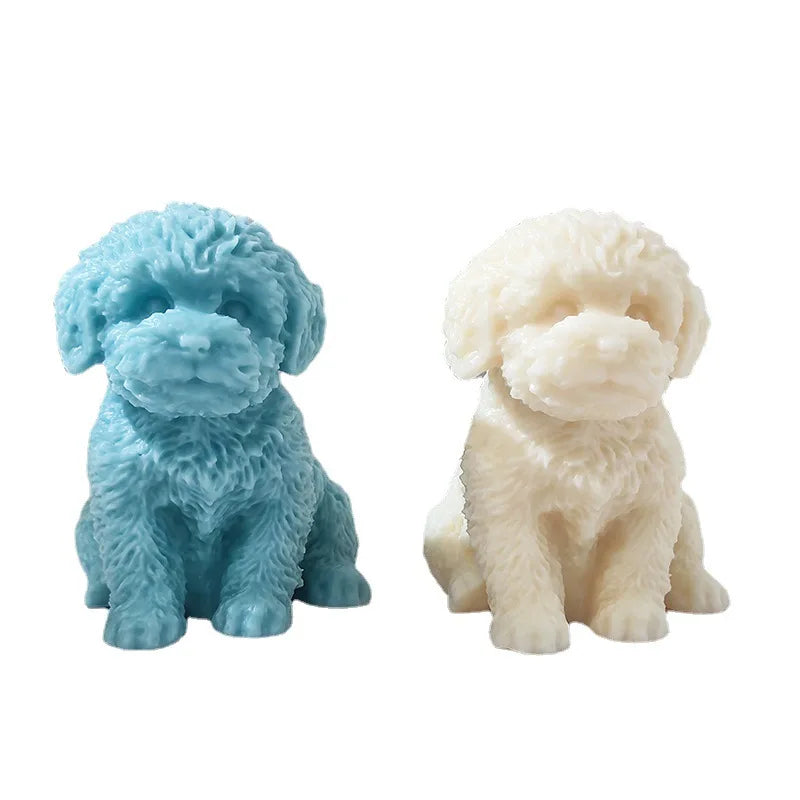 3D Sitting Teddy Dog Silicone Mold – Candle Soap Resin Craft