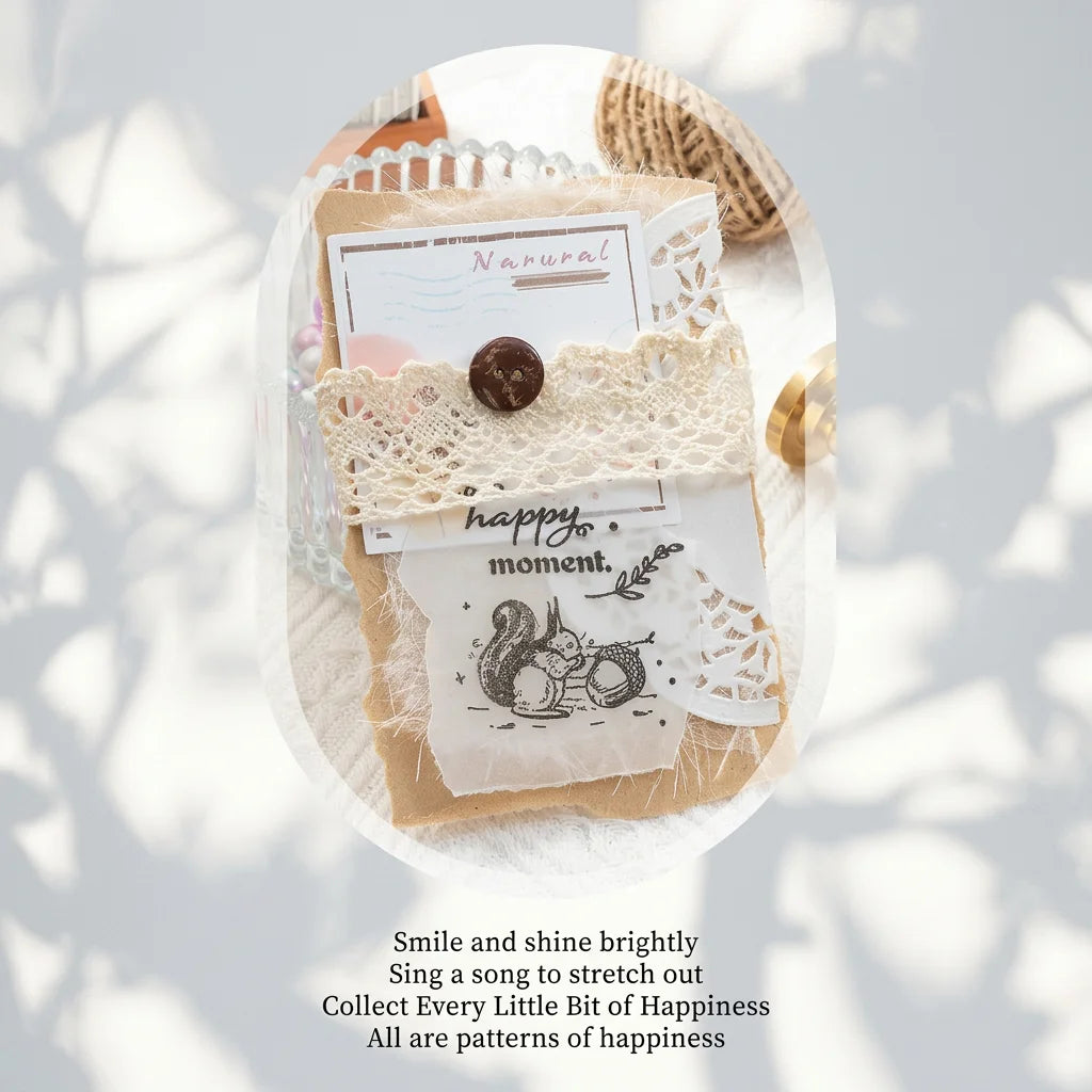 Retro Forest Wooden Rubber Stamp – DIY Scrapbooking & Cards