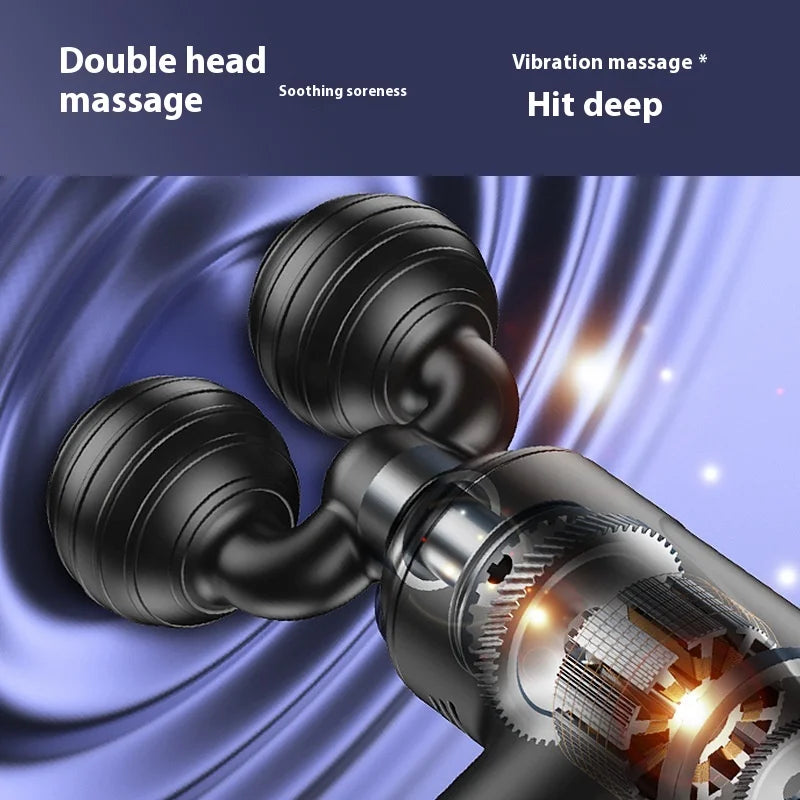Mini Dual Head Fascia Gun – 3-Speed Portable Massager