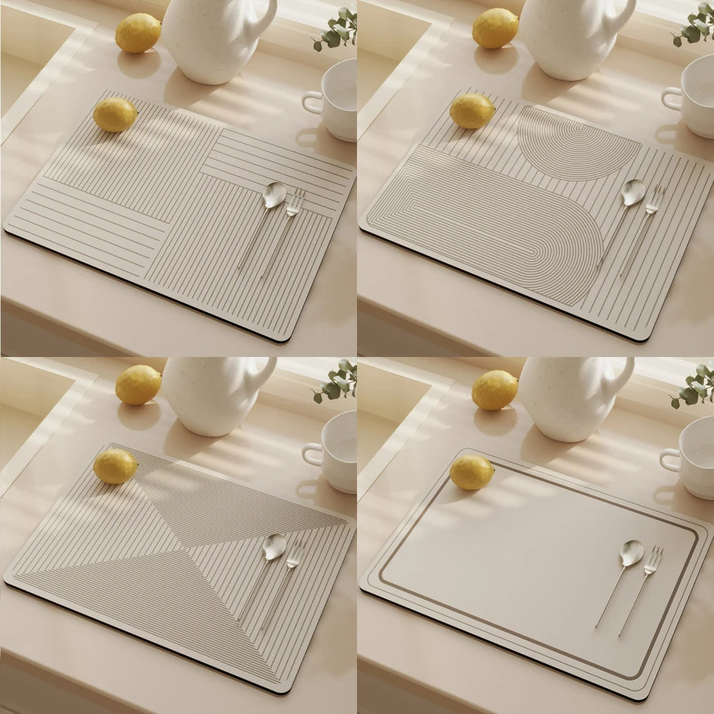 Super Absorbent Dish Drying Mat – Anti-Slip Kitchen Drain Pad