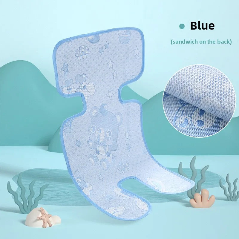 Ice Silk Baby Stroller Cooling Seat Pad | Breathable Cushion