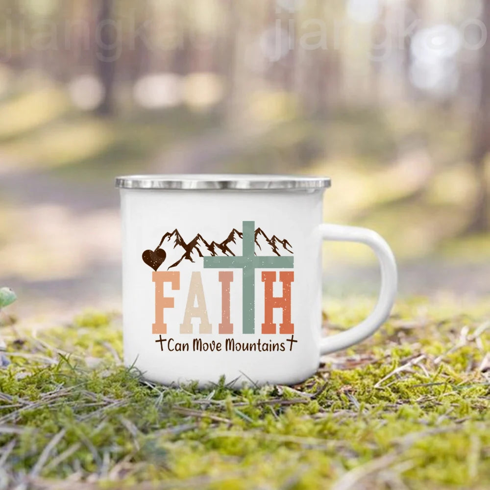 Christian Faith Enamel Camping Mug | Psalm Scripture Gift