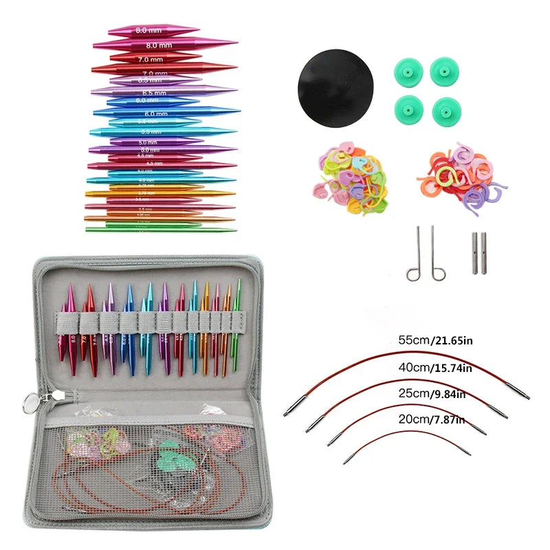 Interchangeable Circular Knitting Needles Set – Aluminum