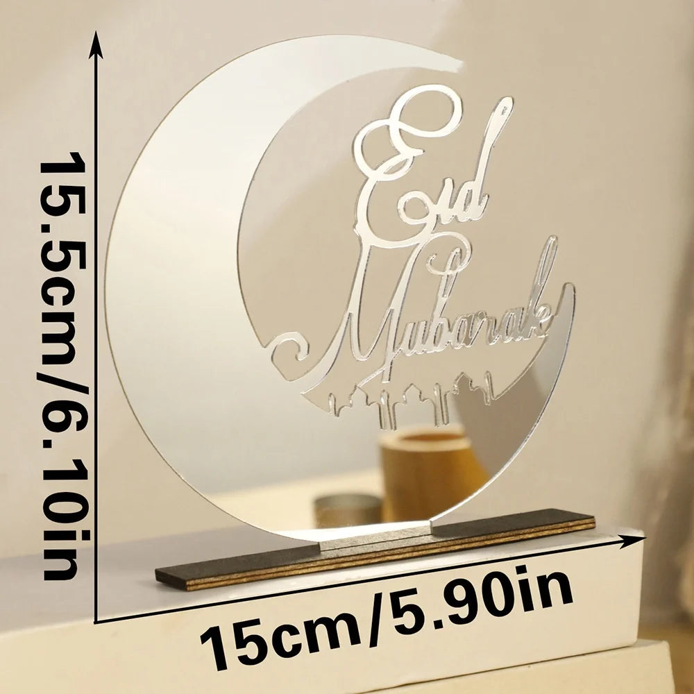 Ramadan Moon Acrylic Table Ornament – Eid Mubarak DIY Decor