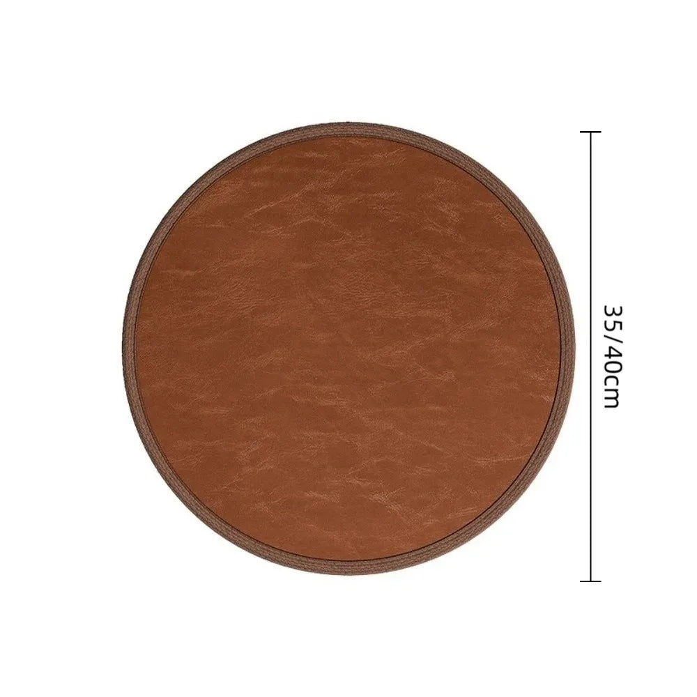 Round Leather Seat Cushion – Non-Slip Waterproof Zafu Pad