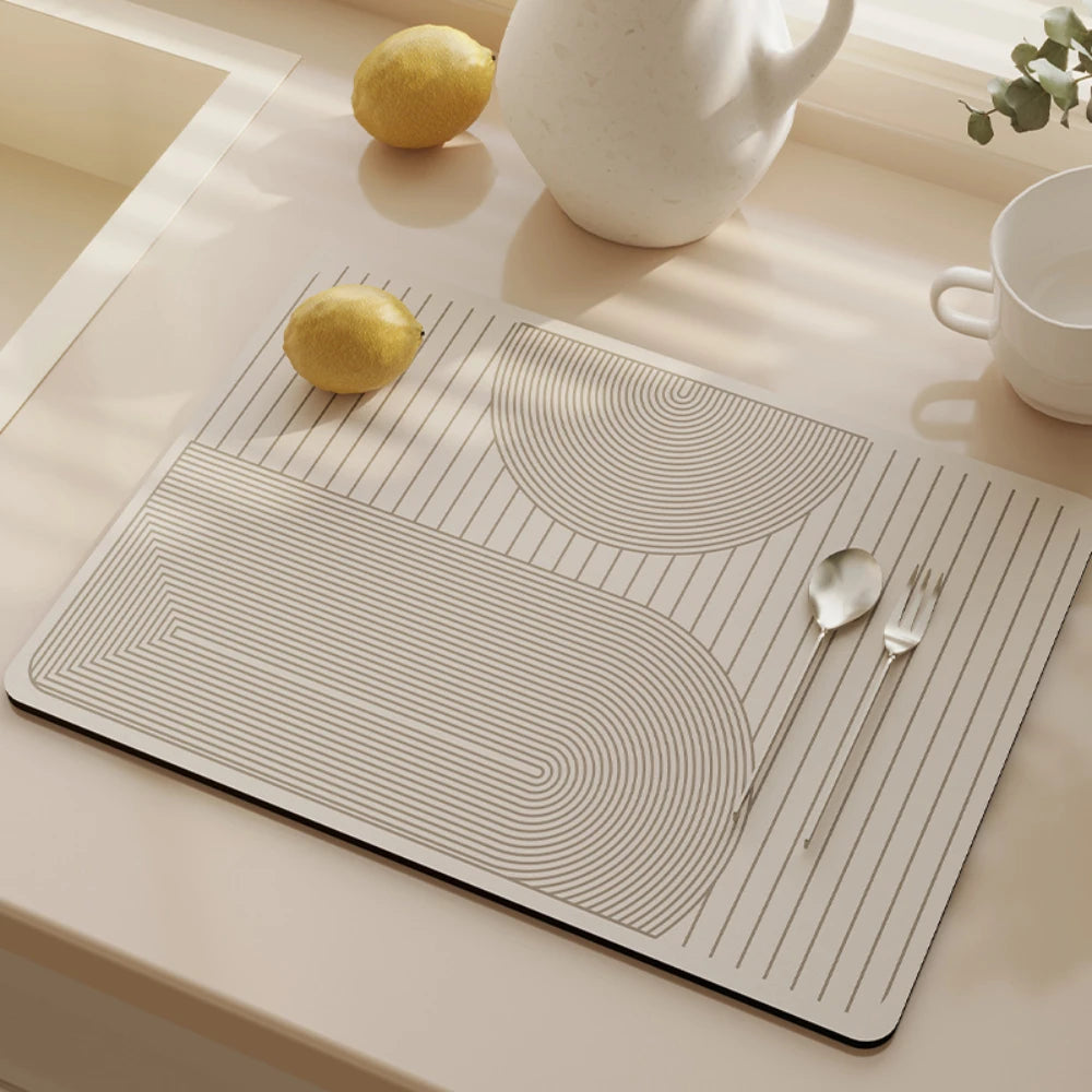 Super Absorbent Dish Drying Mat – Anti-Slip Kitchen Drain Pad