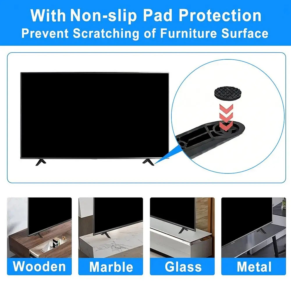 Universal TV Stand Base Legs with Non-Slip Pads | 32"–55"