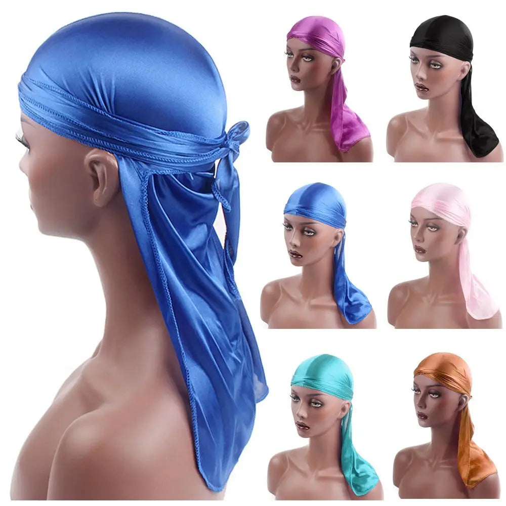Unisex Pre-Tied Turban Headwrap | Silk Bandana Pirate Hat