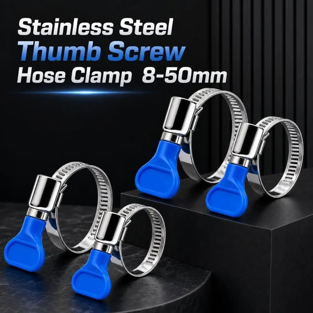 Stainless Steel Thumb Screw Hose Clamp 8–50mm | Quick Release
