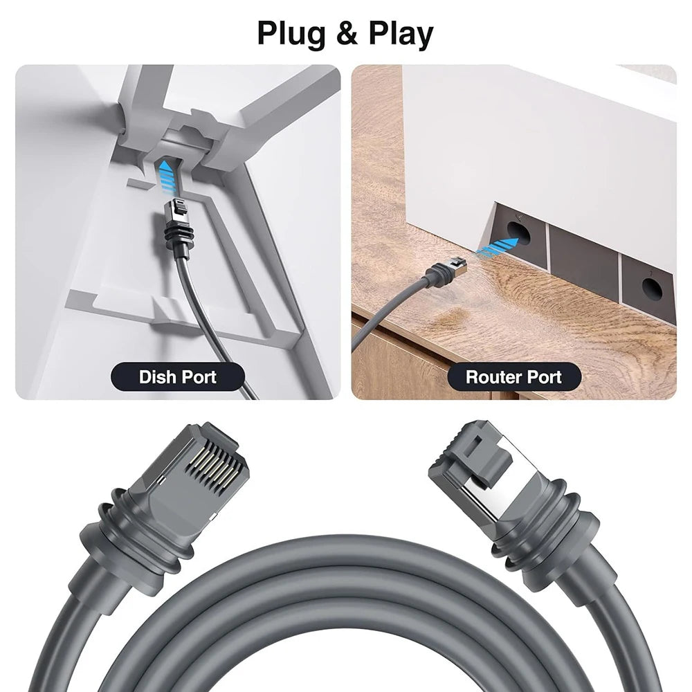 Starlink Gen 3 Ethernet Cable 2000Mbps Shielded RJ45 LAN Cord